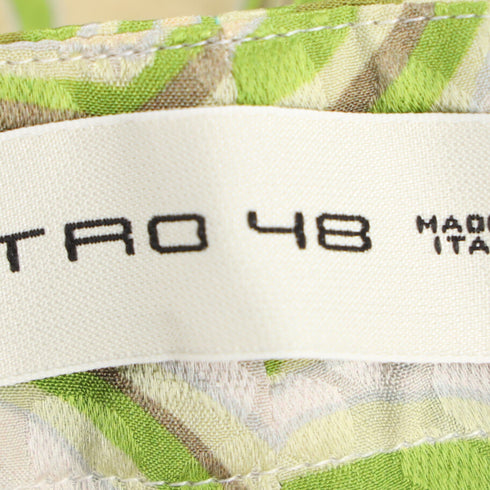 Women's Etro Paisley-Print Trousers in Green Silk