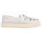 Women's Stuart Weitzman Decor Embellished Slip-On Platform Sneakers in White Leather