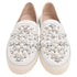 Women's Stuart Weitzman Decor Embellished Slip-On Platform Sneakers in White Leather