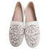 Women's Stuart Weitzman Decor Embellished Slip-On Platform Sneakers in White Leather