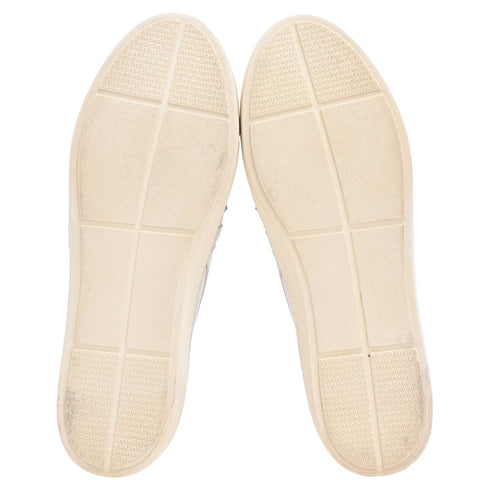 Women's Stuart Weitzman Decor Embellished Slip-On Platform Sneakers in White Leather