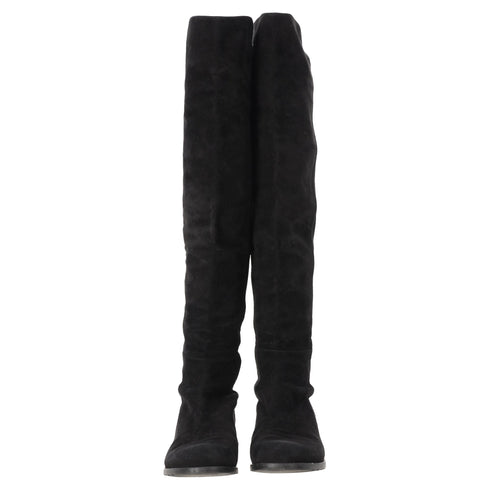 Women's Stuart Weitzman Knee Length Boots in Black Suede