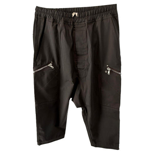 Men's Rick Owens Zipped Cargo Pants in Black Polyester