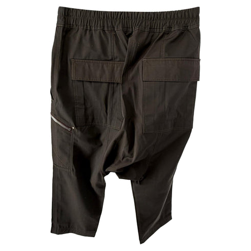 Men's Rick Owens Zipped Cargo Pants in Black Polyester