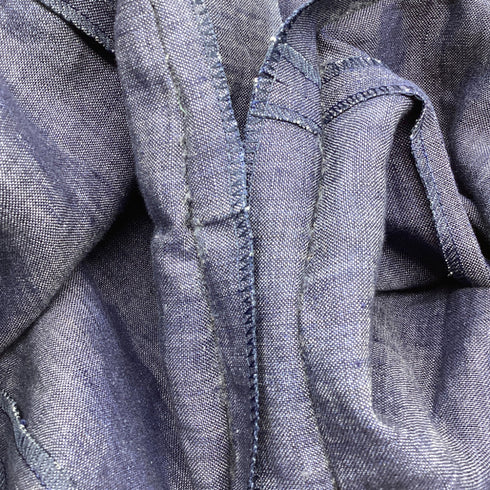 Men's Ermenegildo Zegna Cropped Trousers in Navy Blue Linen