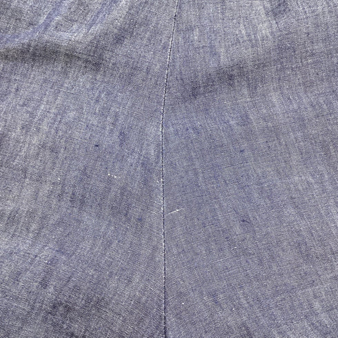 Men's Ermenegildo Zegna Cropped Trousers in Navy Blue Linen