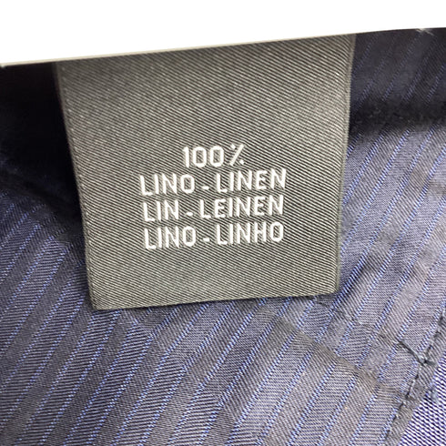 Men's Ermenegildo Zegna Cropped Trousers in Navy Blue Linen