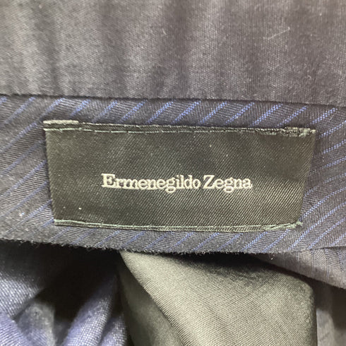 Men's Ermenegildo Zegna Cropped Trousers in Navy Blue Linen