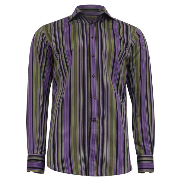 Men's Etro Striped Buttonn Down Shirt in Multicolor Cotton