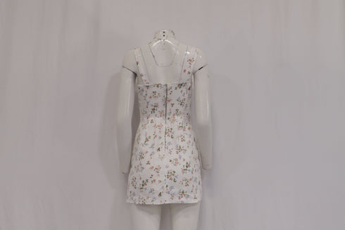 Women's Reformation Brigitte Floral-Print Mini Dress in Multicolor Linen