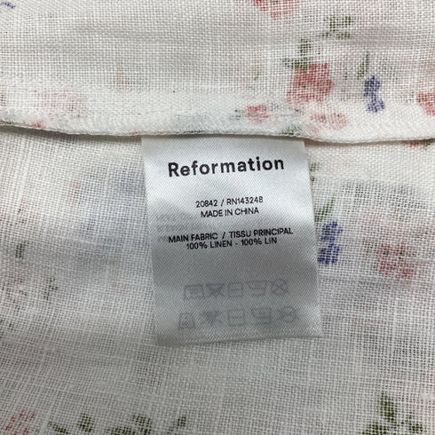 Women's Reformation Brigitte Floral-Print Mini Dress in Multicolor Linen
