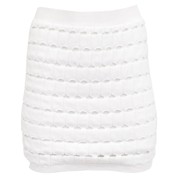 Women's Iro Mini Skirt in White Cotton