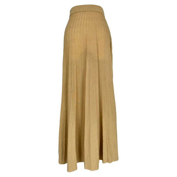 Women's Ba&sh Pleated Maxi Skirt in Camel Polyester