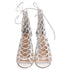 Women's Gianvito Rossi Cutout Lace-Up Sandal Heels in White Leather