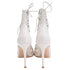 Women's Gianvito Rossi Cutout Lace-Up Sandal Heels in White Leather