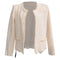 Women's Iro Frayed Tweed Open Blazer in Cream Cotton