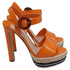 Women's Prada Platform Sandals in Orange Patent Leather
