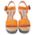 Women's Prada Platform Sandals in Orange Patent Leather