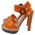 Women's Prada Platform Sandals in Orange Patent Leather