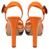 Women's Prada Platform Sandals in Orange Patent Leather