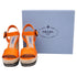 Women's Prada Platform Sandals in Orange Patent Leather