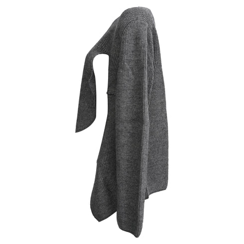 Women's Comme Des Garçons Cut-Out Sweater in Grey Acrylic