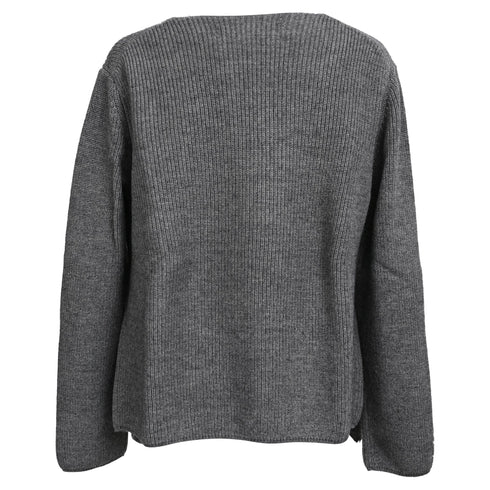 Women's Comme Des Garçons Cut-Out Sweater in Grey Acrylic