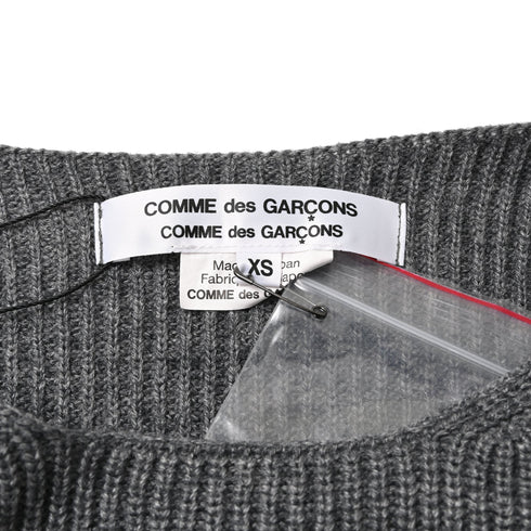 Women's Comme Des Garçons Cut-Out Sweater in Grey Acrylic