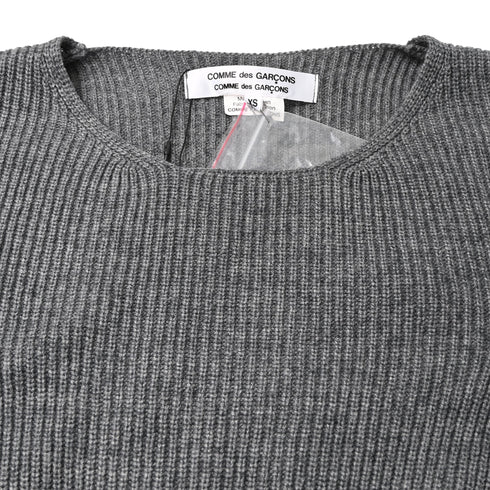 Women's Comme Des Garçons Cut-Out Sweater in Grey Acrylic