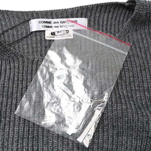 Women's Comme Des Garçons Cut-Out Sweater in Grey Acrylic