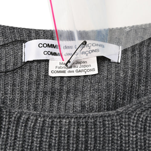Women's Comme Des Garçons Cut-Out Sweater in Grey Acrylic