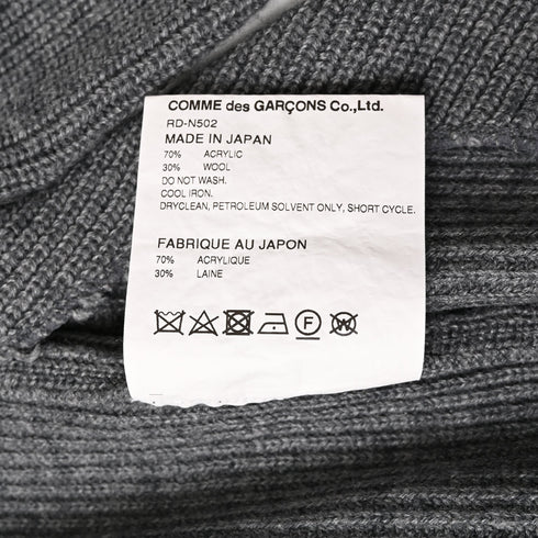 Women's Comme Des Garçons Cut-Out Sweater in Grey Acrylic
