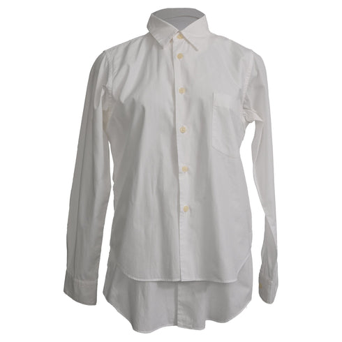 Women's Black Comme Des Garçons Layered Shirt in White Cotton