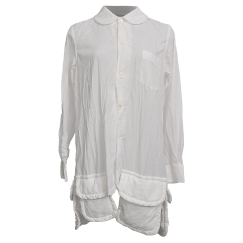 Women's Comme Des Garçons Multi-Pocket Shirt in White Polyester