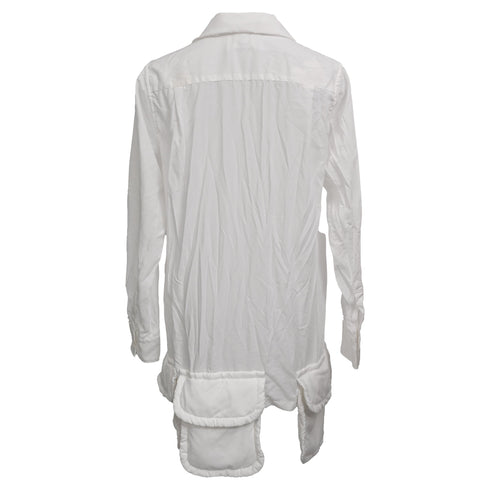 Women's Comme Des Garçons Multi-Pocket Shirt in White Polyester