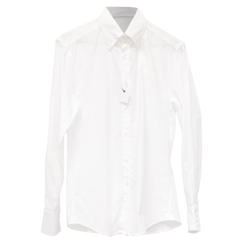 Men's Brunello Cucinelli Longsleeve Dress Shirt in White Cotton