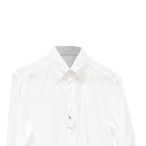 Men's Brunello Cucinelli Longsleeve Dress Shirt in White Cotton
