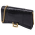 Hourglass Chain Wallet Crocodile Embossed Leather