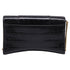 Hourglass Chain Wallet Crocodile Embossed Leather