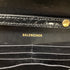 Hourglass Chain Wallet Crocodile Embossed Leather
