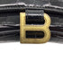 Hourglass Chain Wallet Crocodile Embossed Leather