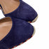 Women's Aquazzura Pom-Pom Embellishments Espadrille Wedge in Blue Suede