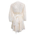 Women's Zimmermann Tiered Embroidered Broderie Anglaise Mini Wrap Dress in White Ramie