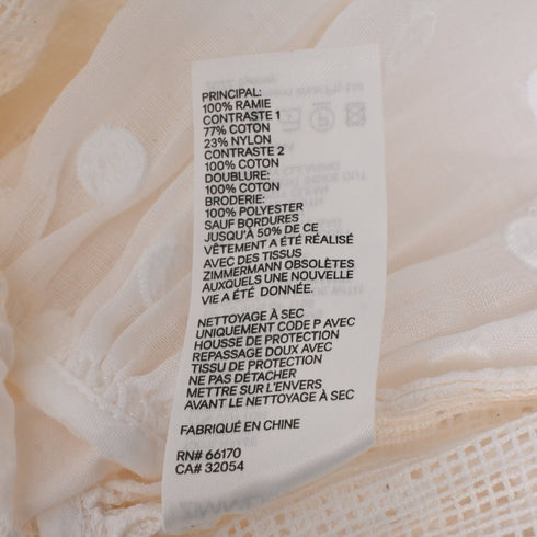 Women's Zimmermann Tiered Embroidered Broderie Anglaise Mini Wrap Dress in White Ramie