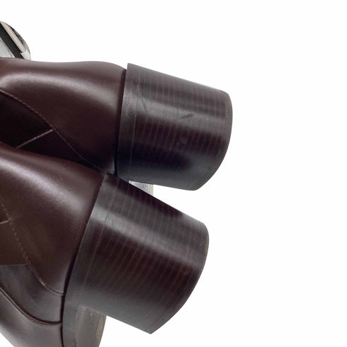 Women's Stuart Weitzman Esme Buckled Ankle Boots in Brown Leather