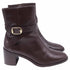 Women's Stuart Weitzman Esme Buckled Ankle Boots in Brown Leather