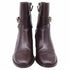 Women's Stuart Weitzman Esme Buckled Ankle Boots in Brown Leather