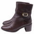 Women's Stuart Weitzman Esme Buckled Ankle Boots in Brown Leather