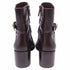 Women's Stuart Weitzman Esme Buckled Ankle Boots in Brown Leather