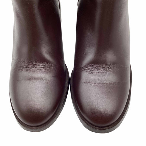 Women's Stuart Weitzman Esme Buckled Ankle Boots in Brown Leather